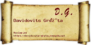 Davidovits Gréta névjegykártya